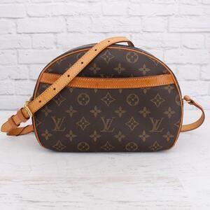 Louis Vuitton Blois Crossbody Monogram Blower Purse Brown Handbag A4474